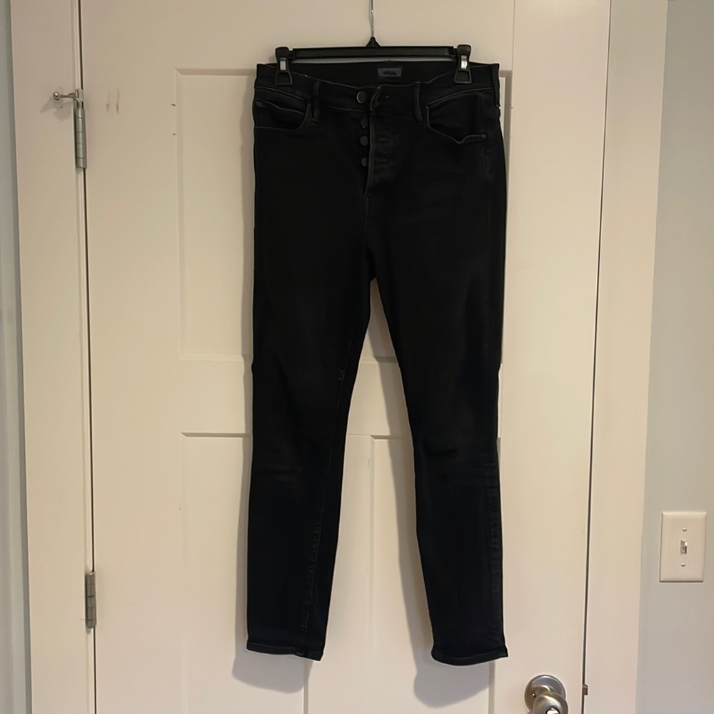 MOTHER Stunner Ankle Button fly High rise, Black, Size 27
